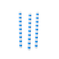 Blue and White Stripe Dinner Candles product listing screenshot showing price and product details