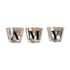Personalised Letter Glass Votive product listing screenshot showing price and product details
