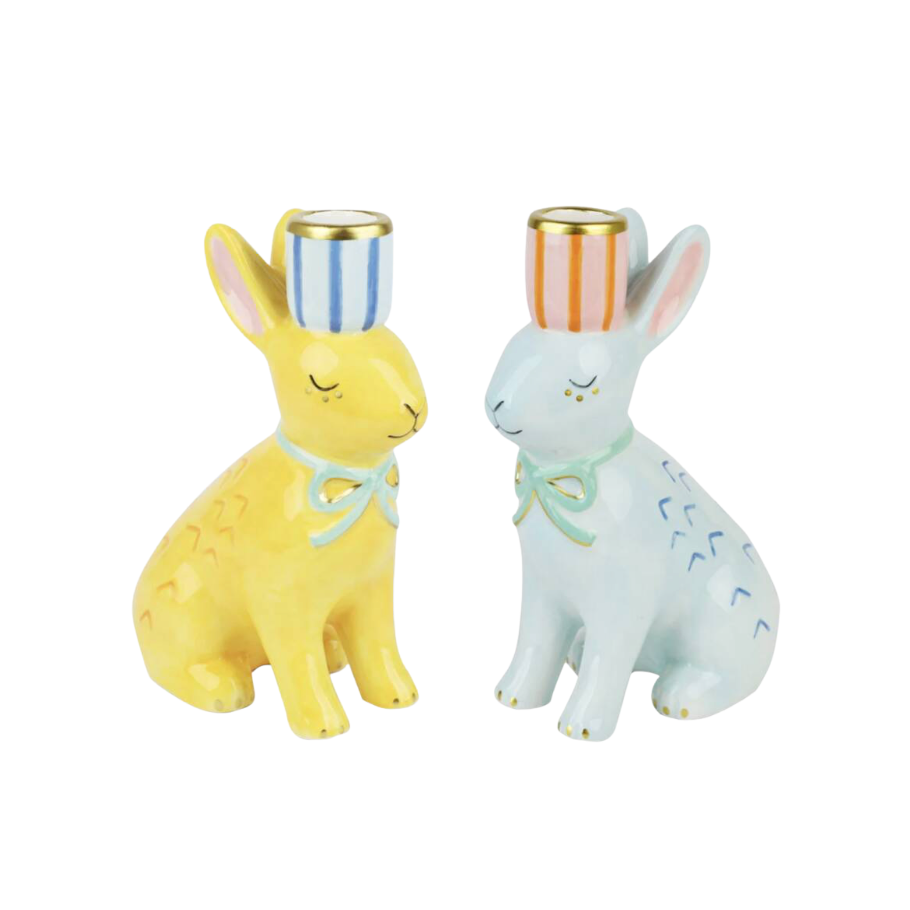 Hand Painted Bunnies Ceramic Candle Holder product listing screenshot showing price and product details