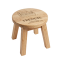 Underside of Personalised Noah's Ark Wooden Stool showing secret message May love health and happiness be yours always laser engraved on the base