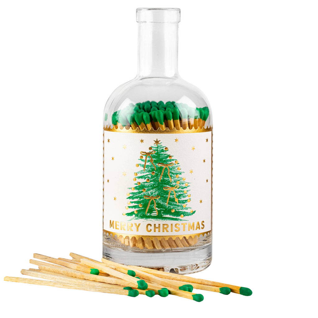 Etsy listing screenshot for Personalised Christmas Matches Glass Bottle showing price personalisation options and product details
