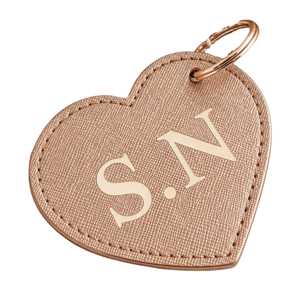 Heart Shape Monogram Keyring