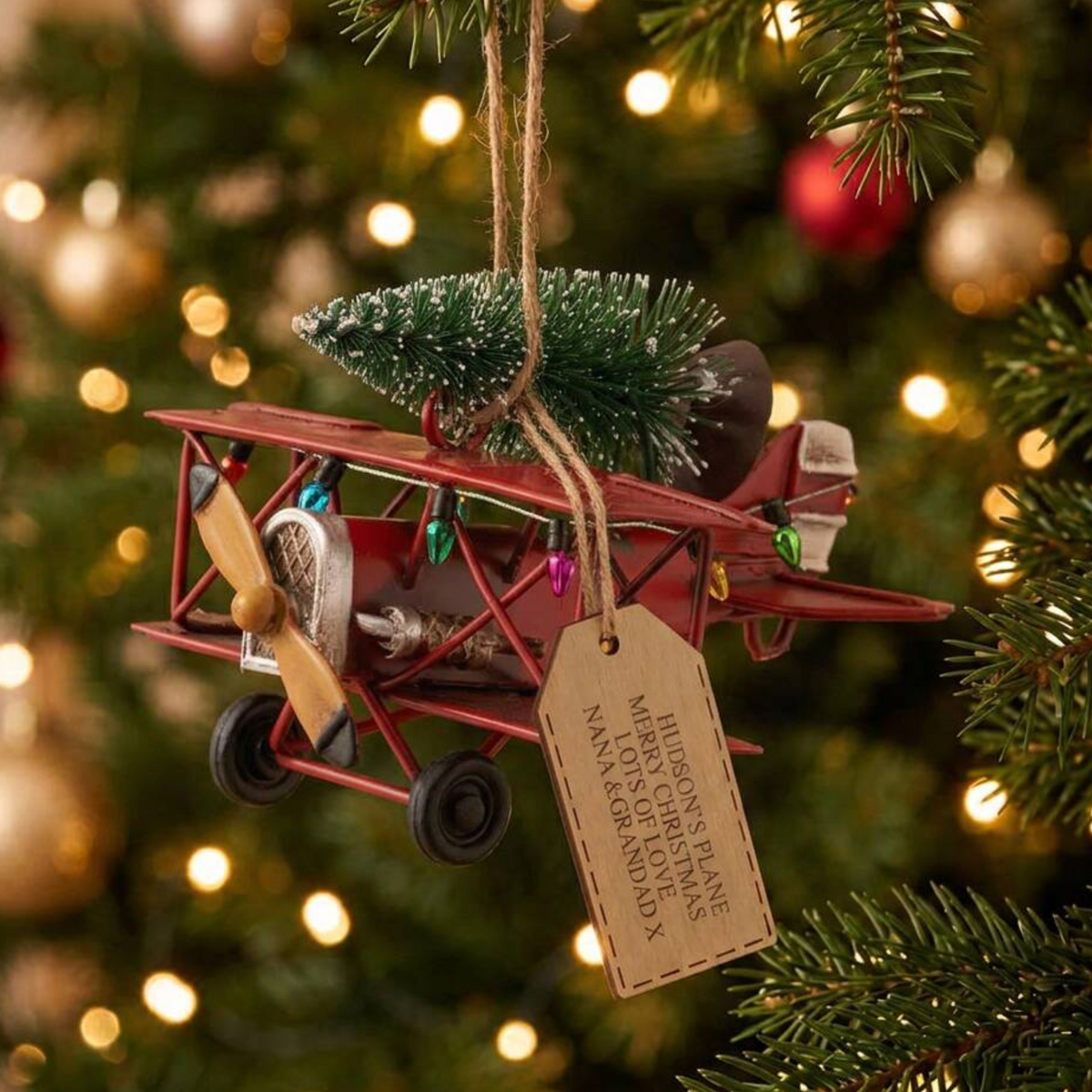 Vintage Style Aeroplane Metal Hanging Decoration