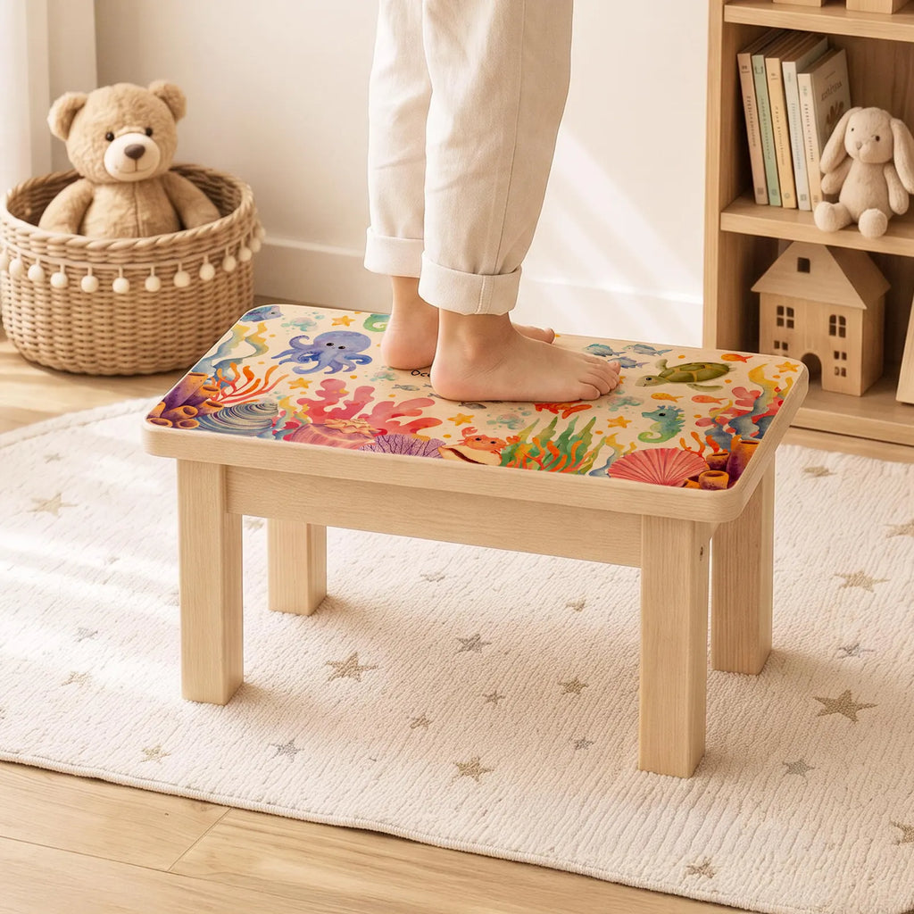 Personalised Under The Sea Wooden Stool