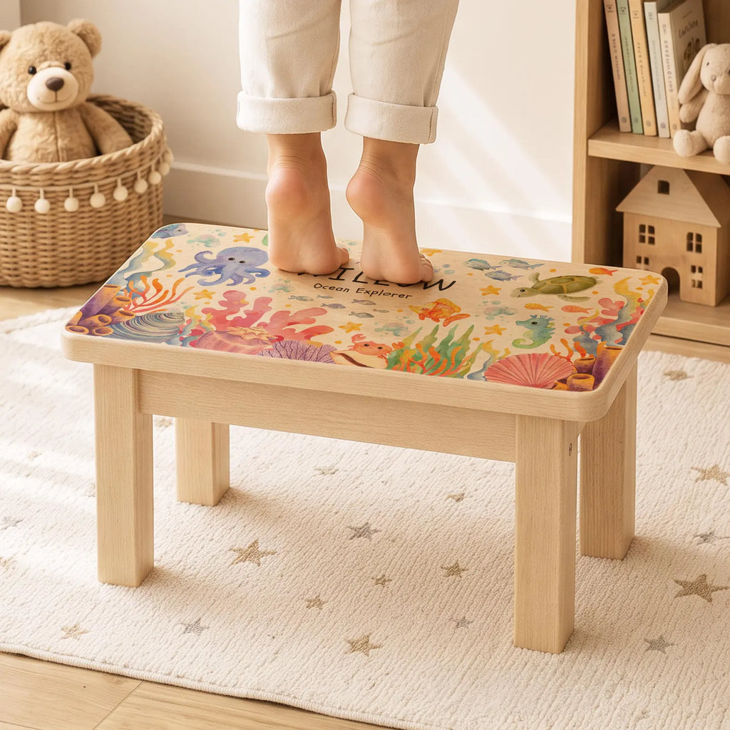 Personalised Under The Sea Wooden Stool