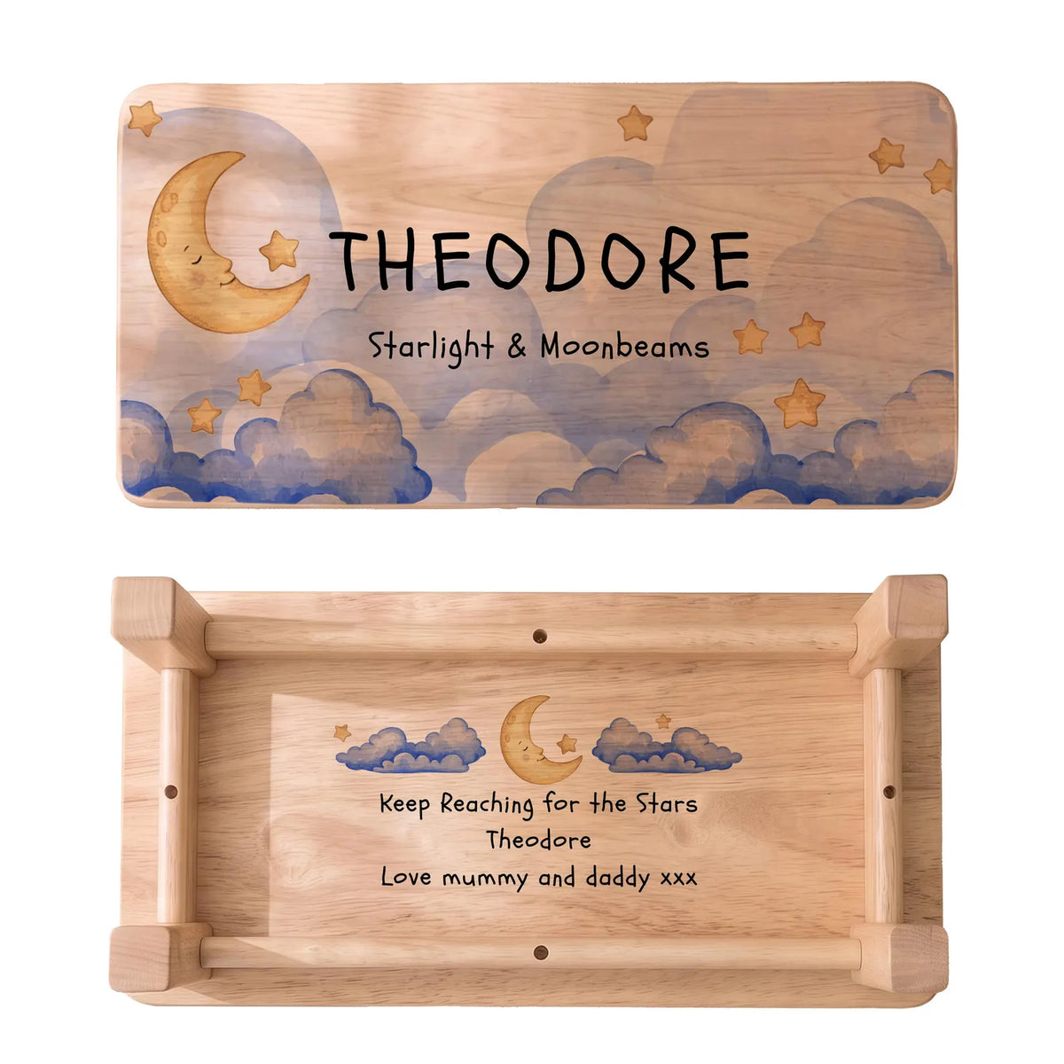 Personalised Dreamy Clouds Wooden Stool