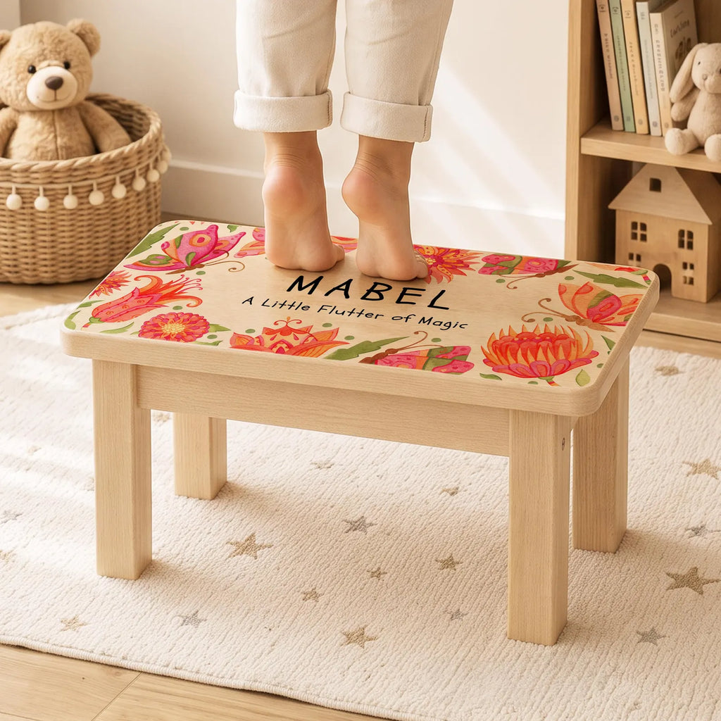 Personalised Butterfly Garden Wooden Stool