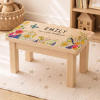Personalised Wildflower Wooden Stool