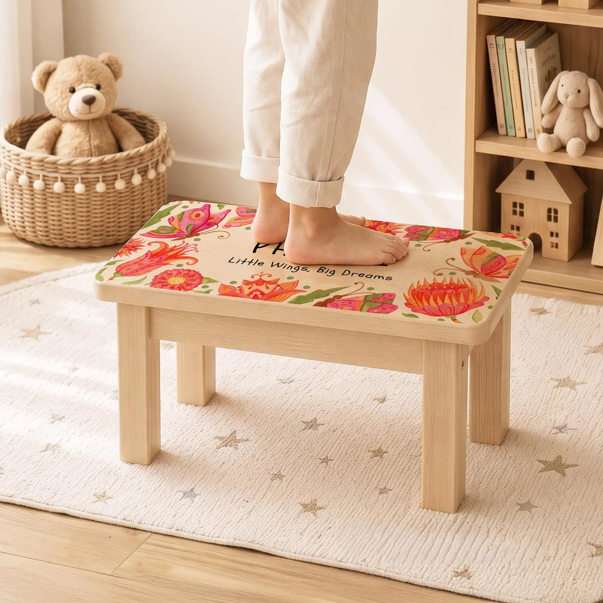 Personalised Butterfly Garden Wooden Stool