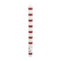 Burgundy And White Stripe Dinner Candles