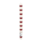 Burgundy And White Stripe Dinner Candles