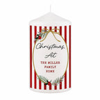 Personalised Candy Cane Stripe Pillar Candle