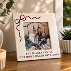 Personalised Red Bow Ceramic 4x4 Frame