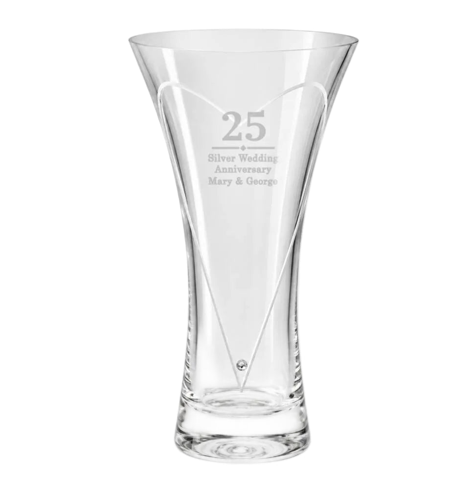 Personalised Big Number Diamond Effect Vase