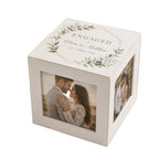 White Vintage Style Wedding Photo Cube Box
